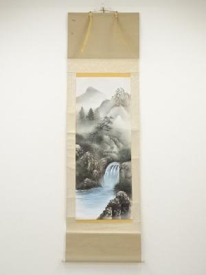 作家物　山水　肉筆絹本掛軸（保護箱）